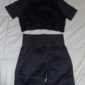 Black Athletic Shorts Comfortable Cotton Blend